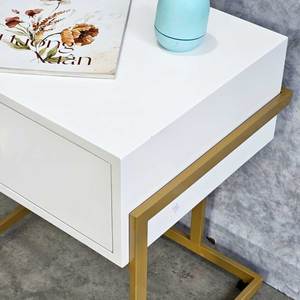 SOVI Modern Design Bedside Cabinet Made of Rubber Wood with Iron Legs TDG68043 - Product Image 5
