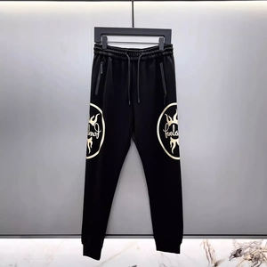 Nuevo Conjunto de Moda para Hombre con Pedrería de Lujo, Sudadera con Capucha Negra y Pantalones, Traje de Alta Calidad, Estilo de Terciopelo Dorado de Doble Cara - Product Image 3