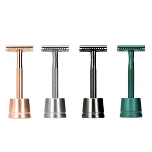 Hot Selling High Quality Safety Razor With Stand Multi Functional Rust Free OEM Safety Razor Under Shave Razor With Stand