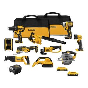 Nouveau kit combiné sans fil 20V MAX 10 outils avec 2 batteries lithium-ion rechargeables de 2,0 Ah, 1 chargeur et 2 sacs à outils - Product Image 2