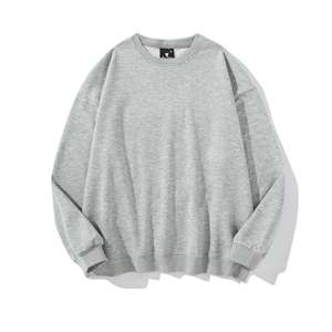 Sudadera de Cuello Redondo Extra Grande para Hombre, Diseño Personalizado OEM de Alta Calidad, Hombros Caídos, Patrón Liso, con Forro Otoñal, Tejido de Punto Lavado - Product Image 6