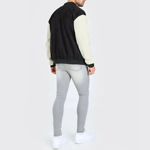 Chaqueta de béisbol Varsity para hombre, chaquetas con letras de mezcla de algodón, sudadera informal clásica con cuello levantado, prendas de vestir deportivas, Tops - Product Image 5