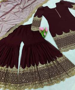 Charme culturel Robes indiennes modestes et droites pour femmes - Tissu en mousseline Lavable Longueur maxi Couleurs vibrantes Motifs traditionnels - Product Image 5