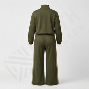 Survêtement 2 pièces en coton pour femme, collection hiver 2025, avec logo personnalisé, respirant, taille élastique, idéal pour la gym - Product Image 2