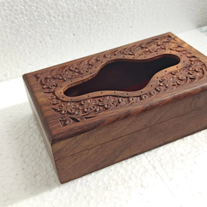 Caja de pañuelos de madera hecha a mano y servilletero elegante decoración de mesa de comedor para uso doméstico caja de pañuelos de madera Premium - Product Image 4