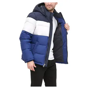 Veste matelassée à capuche pour homme avec logo personnalisé tendance, respirante, épaisse, en coton rembourré, décontractée pour l'hiver - Product Image 5
