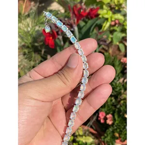 925 Silver Oval <b>Opal</b> Tennis <b>Bracelet</b> Fashionable Jewelry for Women - Product Image 4