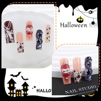 HYC-DZ-1762 Faux Ongles à Presser Halloween Punk Style Gothique Sombre 3D Réutilisables Personnalisables Vente en Gros