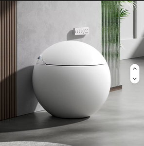 Toilette intelligente de luxe en forme d'œuf, murale, à ouverture automatique par capteur, avec télécommande, pour salle de bain, fermeture automatique, bidet intégré, idéale pour hôtel - Product Image 2