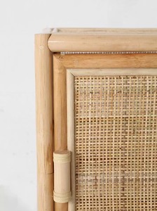 Mesita de noche de ratán, muebles de dormitorio, estilo bohemio - Product Image 2