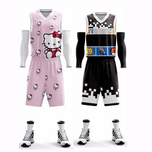 Camisetas de baloncesto OEM ODM personalizadas de talla grande para hombre, vestidos reversibles, los últimos uniformes del equipo de baloncesto, bordados, teñidos lisos - Product Image 4