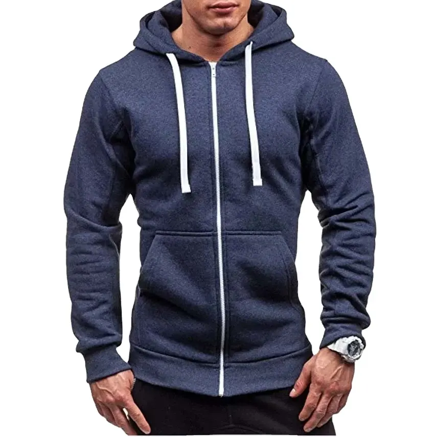 Wholesale Custom Logo Fleece Sweatshirts 100% Cotton Cool Fit Quick Dry Blank Zip Up Hoodies