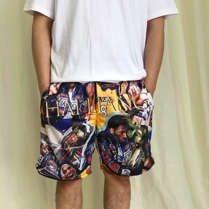 Short de sport avec logo personnalisé haut de gamme pour homme Short de basket-ball à coupe ample en tissu de maille sublimé avec drapeau américain à motif solide à bas prix - Product Image 4