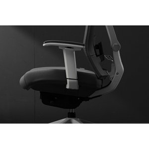 Chaise de bureau exécutive ergonomique moderne en maille - pivotante, confort en mousse et tissu, cadre en aluminium, coussin en PU, base en nylon - Product Image 5