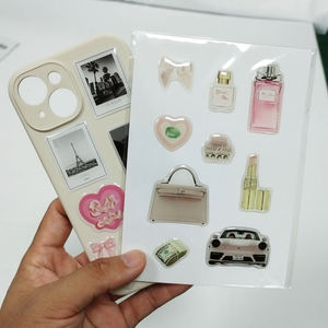 Feuilles d'autocollants en résine époxy 3D bombée, format A6 B6, prédécoupées, pour la décoration de coques de téléphone – Vente en gros - Product Image 3