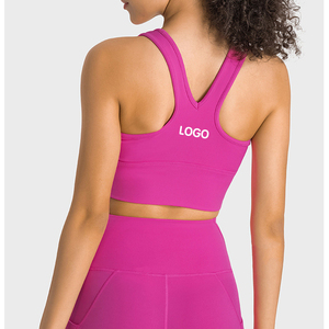 High Quality Custom Nylon Spandex Sports <b>Bra</b> for Fitness Yoga Heat Transfer Logo Breathable Material Plus Size Adjustable <b>Strap</b> - Product Image 4