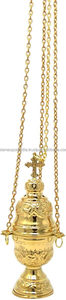 Regalos religiosos Quemador colgante de incienso aromático de latón pulido alto Incensario ortodoxo con opciones personalizadas y calidad superior - Product Image 2