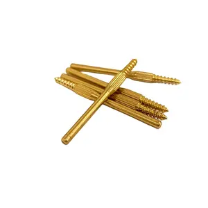 Tools and Hardware Supplier Superior Quality Brass Threaded Screw with Straight Knurling for Wooden Furniture