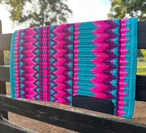 Western Show Horse Saddle Blanket Diseño de Nueva Zelanda Manta de sillín de lana hecha a mano Top Wool Saddle Pad Size - Product Image 3
