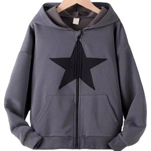 เสื้อฮู้ดซิป โพลีเอสเตอร์/คอตตอน สำหรับฤดูหนาว ปักลาย 3 มิติ ดีไซน์ดิจิทัลสั่งทำพิเศษ คุณภาพสูง สำหรับผู้ชาย กันน้ำ ระบายอากาศ สไตล์สตรีทแวร์ - Product Image 1