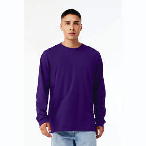 T-shirt à manches longues unisexe à col ras du cou classique Team Purple: 100% Airlume coton peigné et filé à l'anneau, 32 singles, 4.2 oz - Product Image 1