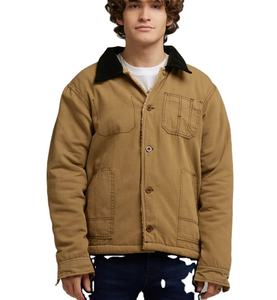 Vente en gros Veste de travail en toile Veste à capuche à capuche avec fermeture éclair et logo sérigraphié personnalisé recadrée et délavé - Product Image 1