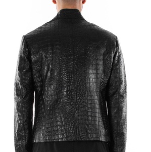 Veste en cuir avec logo personnalisé Veste en cuir gaufré crocodile pour hommes Veste crocodile pour hommes 2025 - Product Image 2