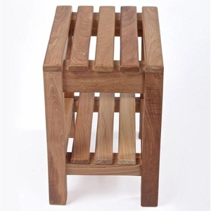 Taburete de ducha de madera de teca para baño - Product Image 3