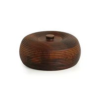 Boîte à roti et chapati en bois écologique faite à la main avec un design indien traditionnel, personnalisable et adaptée à la cuisson à la vapeur pour le rangement en cuisine