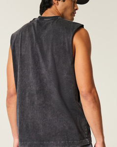 เสื้อกล้ามผู้ชายคุณภาพสูง ระบายอากาศได้ดี ผลิตจากผ้าฝ้าย 100% ซักแบบ Stone Wash เหมาะสำหรับออกกำลังกายและสวมใส่ลำลอง น้ำหนัก 220 กรัม - Product Image 5