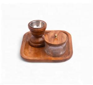 2026 meilleure vente Mubkhar en bois d'acacia avec boîte en acrylique et plateau rond luxe arabe Bakhoor brûleur d'encens coffret cadeau pour le Ramadan - Product Image 1