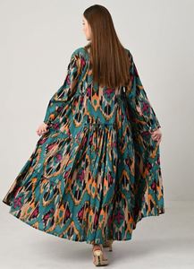 Diseño personalizado vestido estampado floral Puff manga larga cuello redondo peso ligero vestido de fiesta de verano 2025 nuevo aspecto fantástico y estilo - Product Image 4