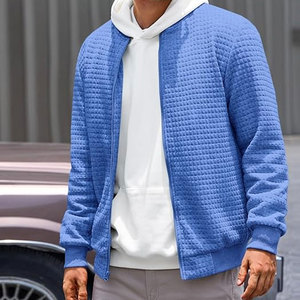 Casual Men's Washed Stand Collar Front Logo <b>Lightweight</b> Softshell Zipper Sportswear Windbreaker Bomber Flight <b>Jacket</b> Vintage - Product Image 2