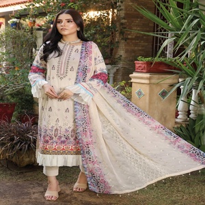 Trajes de lujo de 3 piezas listos para usar para niñas Dr Haris Brand Pakistani Lawn con bordado Top Indian & Pakistani Clothing - Product Image 6