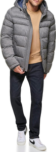 Nouvelle arrivée, veste matelassée en toile enduite décontractée et traditionnelle pour hommes, hiver, à capuche, rembourrée en polyester - Product Image 2
