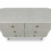 Armoire de salon/salle à manger moderne en bois de caoutchouc et MDF avec placage chêne, 5+ tiroirs, design à panneaux surélevés, durable, écologique, garantie 1 an