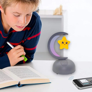 Bluetooth Speaker with LED <b>Lights</b>, Rechargeable FM Radio, Moon Design - Assorted Colors - Product Image 3