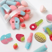 Fabrieksgroothandel Zweedse stijl gummy schedelwormen gelatinevrij veganistisch zacht snoep fruitmix gemengde smaak tropische kiwi limoen