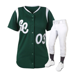 Uniformes de Softball de Sublimation d'équipe de jeunes respirants ensemble de maillot et de pantalon en gros uniforme de Softball d'équipe à col en V pour adultes - Product Image 1