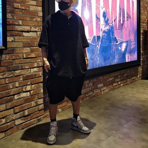 2025 américain lourd couleur unie petit décolleté T-shirt à manches courtes hommes été 425G Shorts Sports et loisirs costume ample - Product Image 2