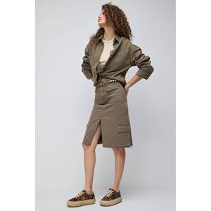 กระโปรงทรงดินสอแบบหางปลาสำหรับผู้หญิง ดีไซน์หรูหรา สไตล์ลำลองและเป็นทางการ แต่งระบาย ผ้าสแปนเด็กซ์ ไซส์ XS สำหรับฤดูหนาว ถักทอแบบไม่ถักทอ - Product Image 3