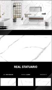 Azulejos de porcelana con aspecto de mármol pulido blanco de 600x600mm superventas, sala de estar antideslizantes para, diseño moderno - Product Image 3