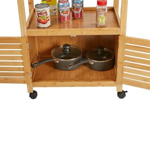 Étagère de cuisine mobile KIBamboo KIB010 au design moderne avec armoires 52x32x84cm en chêne - Product Image 2