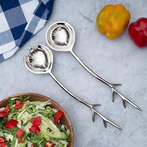 Hot Selling Best Quality Silver Metal Salad <b>Server</b> with Decorative Handle in Wholesale Price From India - Product Image 6