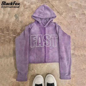 Sweat à capuche écologique lavé à l'acide pour femmes confortable meilleur prix broderie 3D avant Logo nouveau style vêtements à capuche de la plus haute qualité - Product Image 5