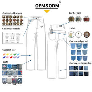 Nouveauté 2025 Jeans Chino pour homme, coupe décontractée ample, style coréen Hip Hop, jambe droite et large, en denim et toile de poids moyen, style Cowboy - Product Image 5