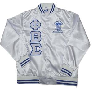 Personalizado barato diseño unisex gran oferta OEM blanco satén seda Lettermen Varsity chaqueta señoras variedad - Product Image 3