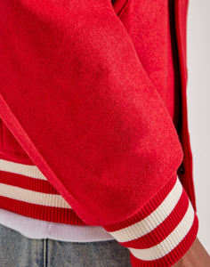 Logotipo personalizado y diseño de los hombres de lana genuina de los hombres Letterman Varsity Jacket bordado College Baseball Bomber chaqueta de invierno para los hombres - Product Image 4