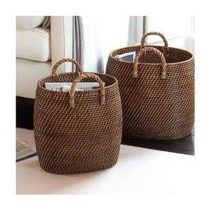 Versatile Woven Seagrass <b>Storage</b> <b>Basket</b> Rustic yet Modern Home & Kitchen Organizer Perfect for Serving, Display, and Decoration - Product Image 1