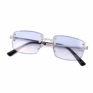 Gafas de Sol Cuadradas con Montura Dorada de 14K y Cristales de Moissanita, Monturas Blancas y Naranjas, Ligeras, Polarizadas con Gradiente, Protección UV400, Antireflejantes, de PC - Product Image 3